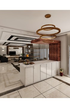 Interior design of a large kitchen 